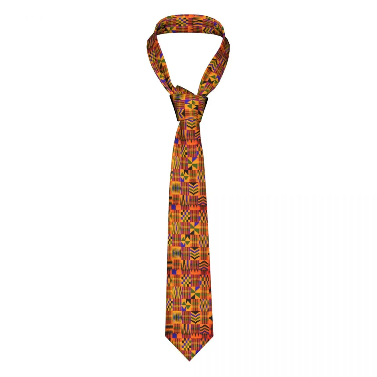 

Kente Tribal African Tie Retro Print Gift Men Neck Ties Vintage Blouse 8CM Formal Cravat