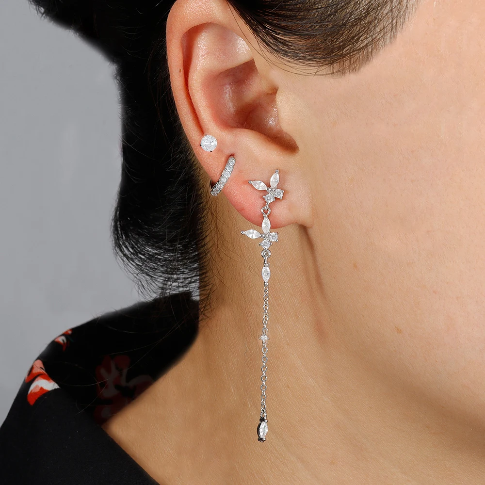 3 шт. серьги-цепочки из нержавеющей стали