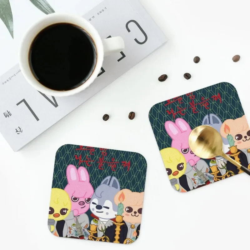 

Подставки из пвх и кожи для кофе, 3 шт.