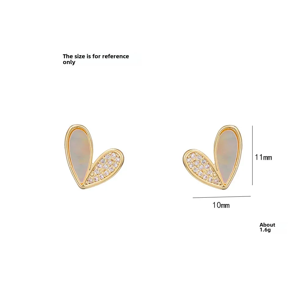 Женские серьги-кольца Sweet Heart Shell S925 серебряные в корейском стиле простые