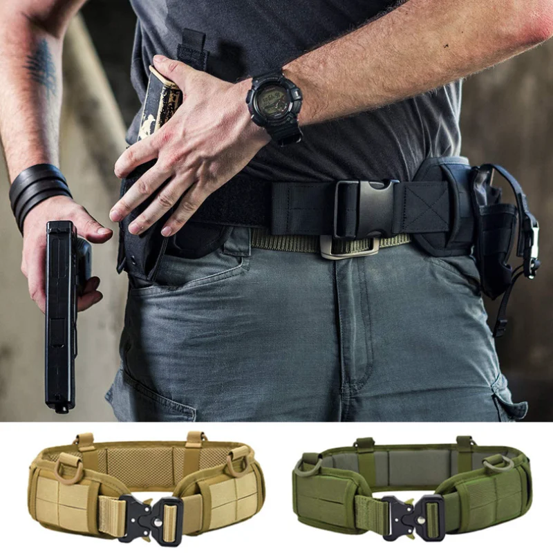 Tactical Padded Belt Airsoft CS Combat Molle Airsoft Belts Duty Paintball Waist Belt War Game Hunting Accessories