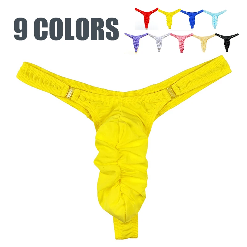 

Men's Fashion Sexy Underwear Elastic T-back Breathable Thong With Buckle G-string Ultra-thin Elastic Underpants Solid Panties