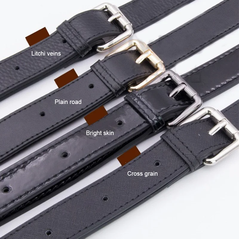 Fashion PU Leather Shoulder Strap Crossbody Bag Strap 130cm Long Double-layer Replacement Bag Belt DIY Buckle Bag Accessories