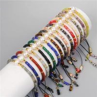 2x4mm rondelle beads bracelets for women men natural pearl charm bangle imperial stone malachite spacer flat braided bracelet