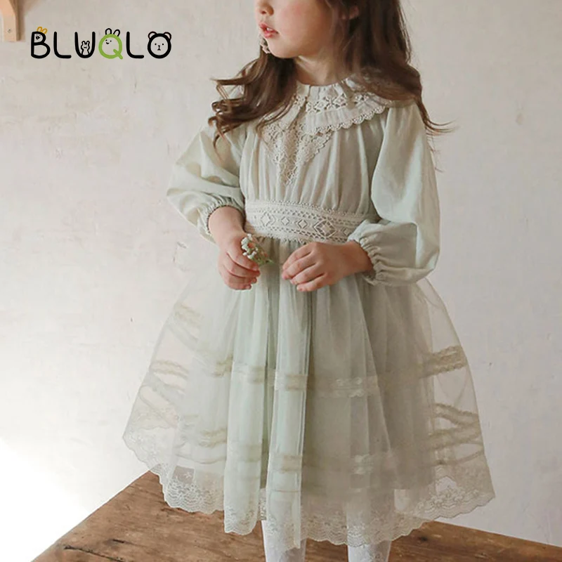 Светильник-зеленые розовые платья для девочек весна-лето 2022 милое праздвечерние