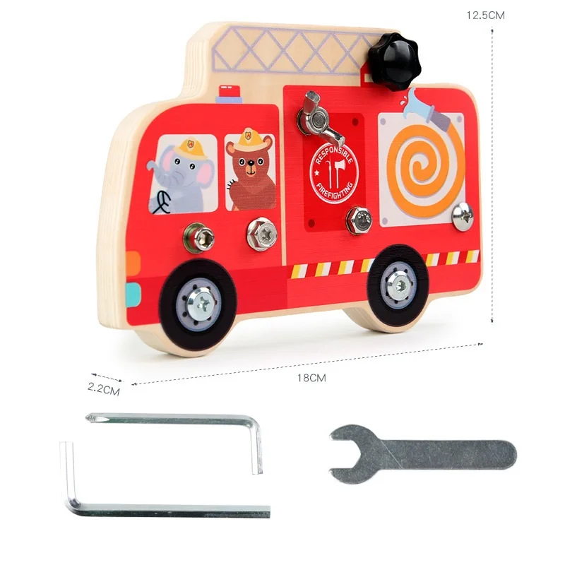 

Kids Wooden Toys Busy Truck Game Children Screw Bolt Set Preschool Teaching Aids Montessori Life Skill Educational Toy For Boys