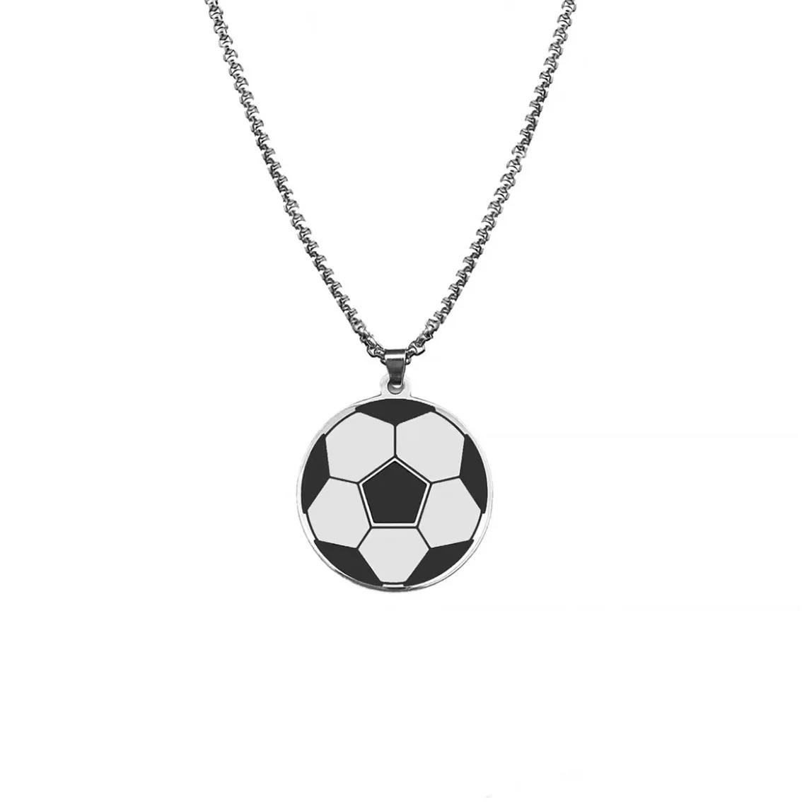 

Punk Football Sports Men Stainless Steel Necklace Hip Hop Gothic Long Pendant Necklaces Best Friend Valentines Jewelry Gift