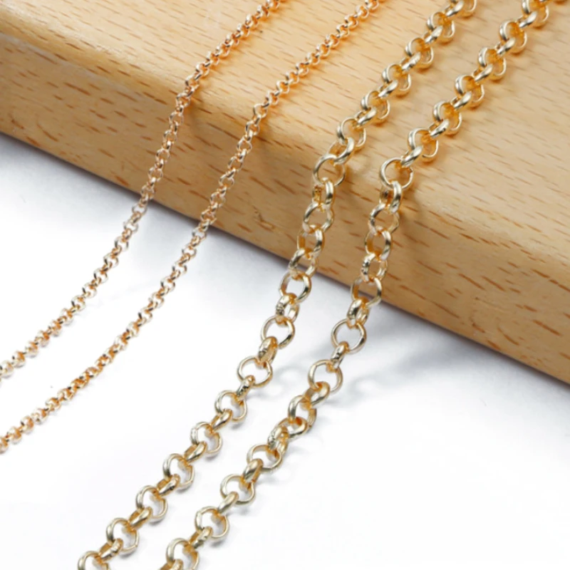 

2/3/5/6mm BL Chains O Bulk Link Chain Rhodium KC Gold Color DIY Pendant Necklace Jewelry Findings Bracelets Making Accessories