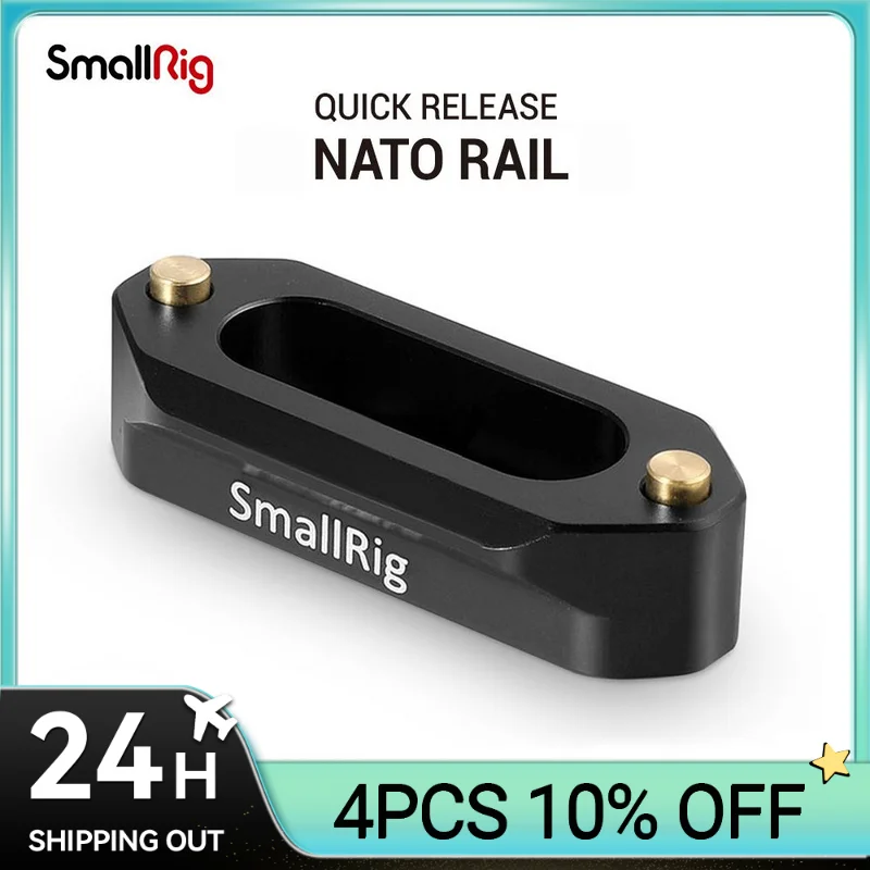 

SmallRig Camera Quick Release Safety Rail 4cm 1.57 Inches Long with 1/4'' Screws For Nato Handle EVF Attach - 1409