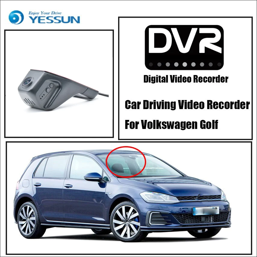 

YESSUN Car DVR Driving Video Recorder Front Dash Camera HD 1080P Not Rear Back Camera for Volkswagen Golf