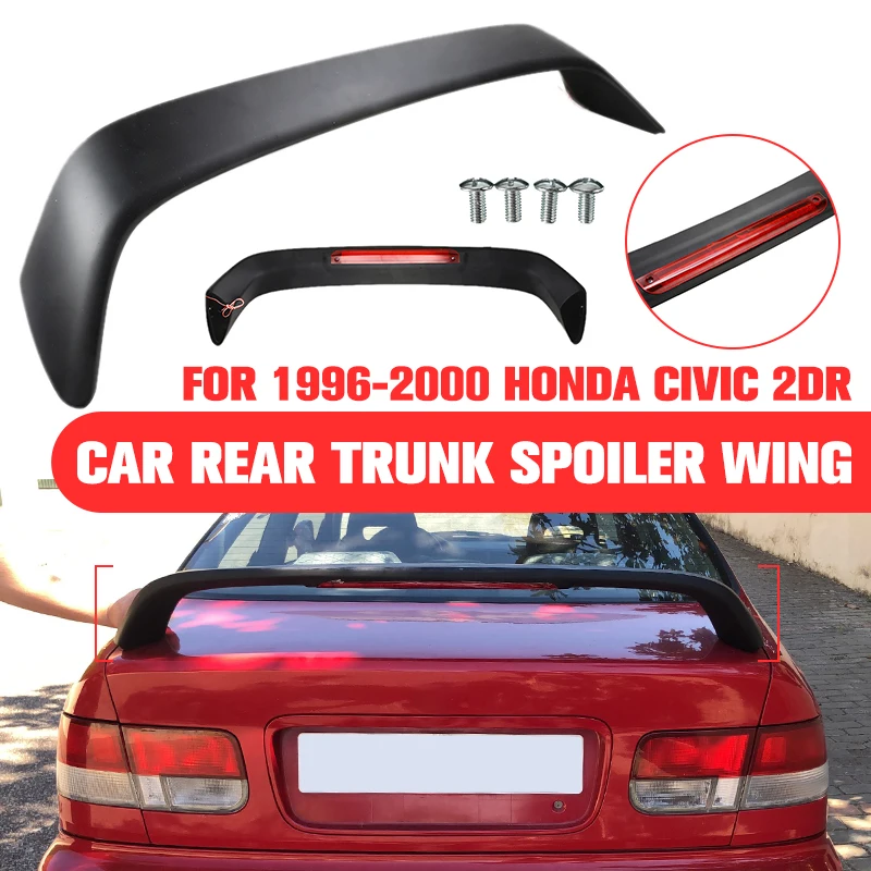 

RMAUTO Car Rear Trunk Spoiler Wing with LED Brake Light Lamp For Honda Civic 2DR 1996-2000 Rear Spoiler Wing Exterior Parts