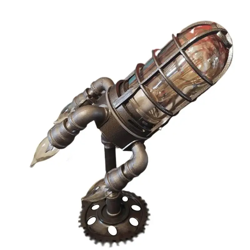 

Rocket Lamp Steampunk Industrial Desk Night Lamp Bedside Table Light For Bedroom Decor Kids Gifts Father's Day Gifts