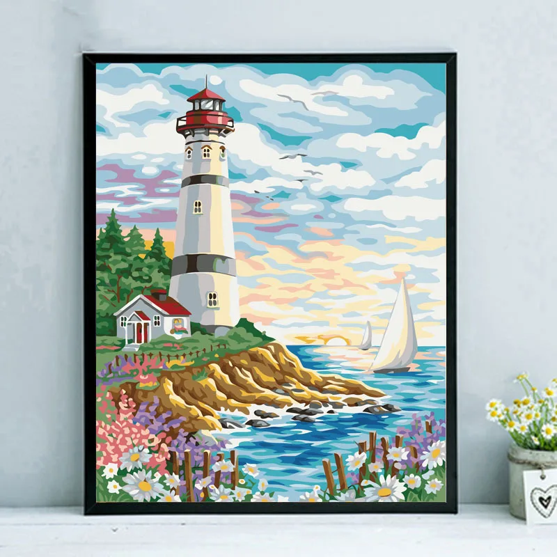 

4040Ann-Tulip diy digital oil painting oil painting acrylic flower painting explosion hand-filled landscape painting
