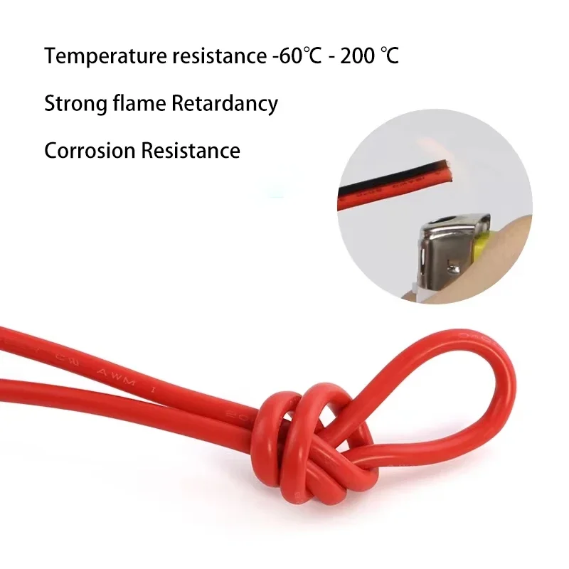 Электрические провода медные гибкие силиконовые 30/28/26/24/22/20/18/17/16/15/14/13/12AWG красные