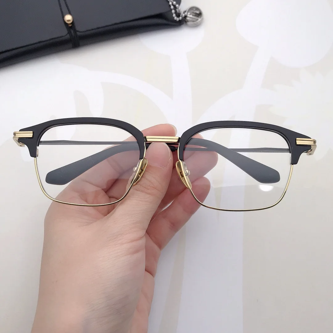 Оправа для очков большого размера из чистого титана в стиле ретро