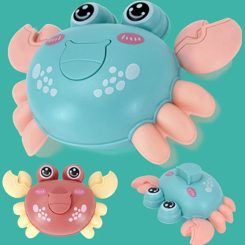 

Toys Funny Baby Press Crawling Crab Pull Back Toys Cute Classic Clockwork Plastic Crawl Crab Wind Up Game Bathing Toys for Child