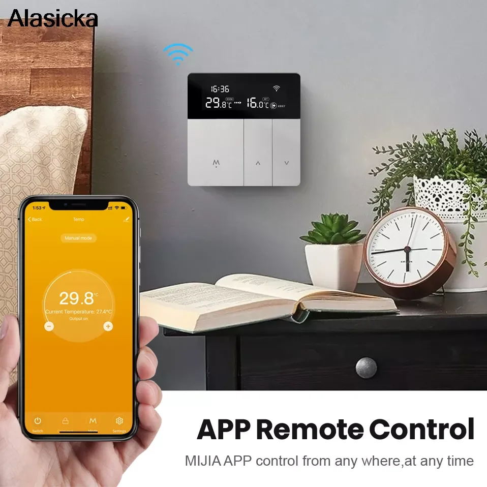 

2023NEW APP Remote Control WiFi Smart Thermostat Temperature Controller 100-240V Work with Alexa Home Yandex Alice