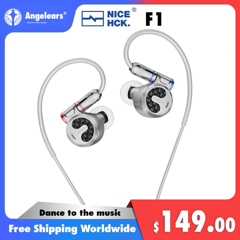 NiceHCK F1 3.5mm/4.4mm Flagship In-ear Earphone 14.2mm Planar Diaphragm Driver HIFI Earbud With 0.78mm 2Pin Detachable Cable IEM - купить по
