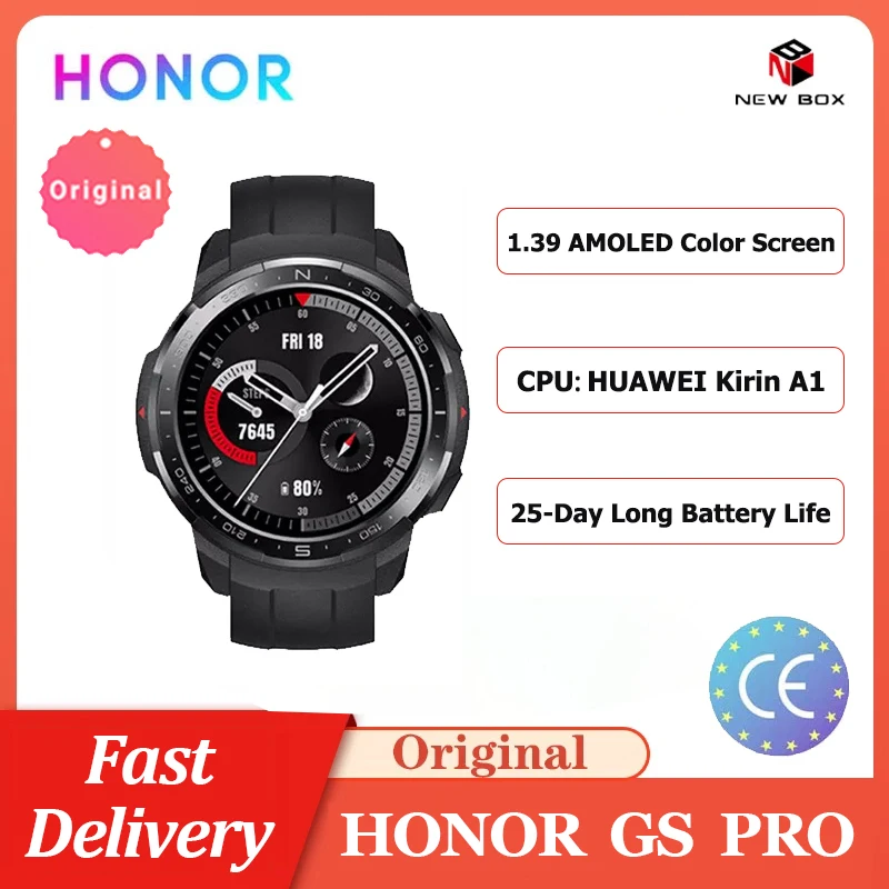 Оригинальные Смарт-часы Honor Watch GS Pro AMOLED SpO2 мониторинг сердечного ритма Bluetooth трек