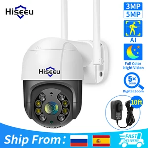 Hiseeu 2MP 3MP купольная беспроводная WIFI камера ONVIF наружная 5x цифровая зум PTZ IP камера 5MP Аудио CCTV камера наблюдения