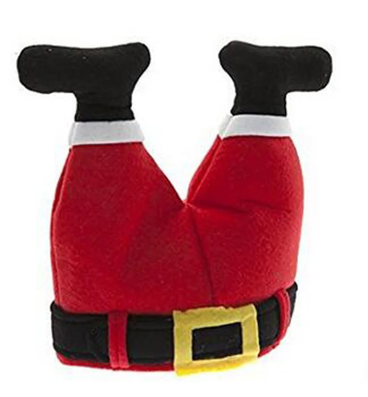 

Рождественская шапка, шапки для брюк Санта-Клауса, праздничная тема, забавная новинка, шапка Санта-Клауса, Сумасшедшие шапки, рождественские украшения, аксессуары для костюма