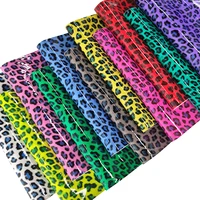 colorful leopard print smooth faux leather fabric for sewing bow earring handbag craft material diy glossy leatherette 30135cm