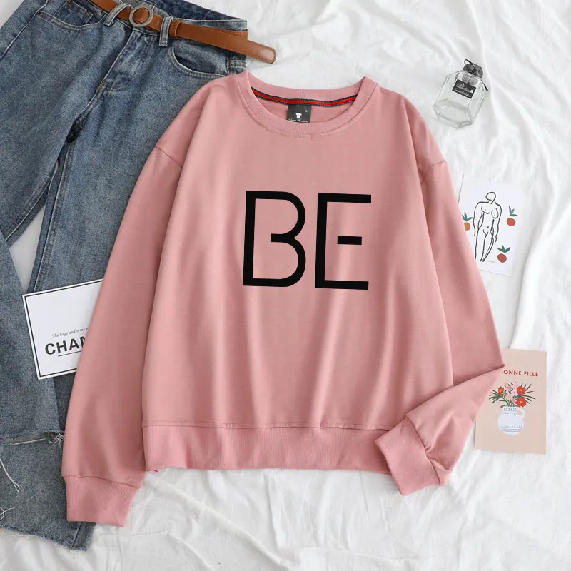 

Женская толстовка Bangtan Boys BE с буквенным принтом, тонкая блузка с круглым вырезом, корейская мода, Kpop, толстовки с капюшоном для пар, топы, y2k, ж...