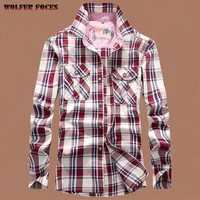 2021 spring and autumn new long sleeved shirt mens casual large size loose mens cotton plaid shirt shirt thin section