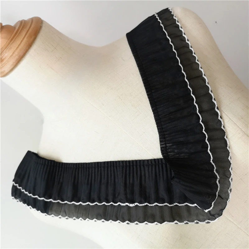 Шифоновая плиссированная кружевная отделка лента для шитья одежды своими руками