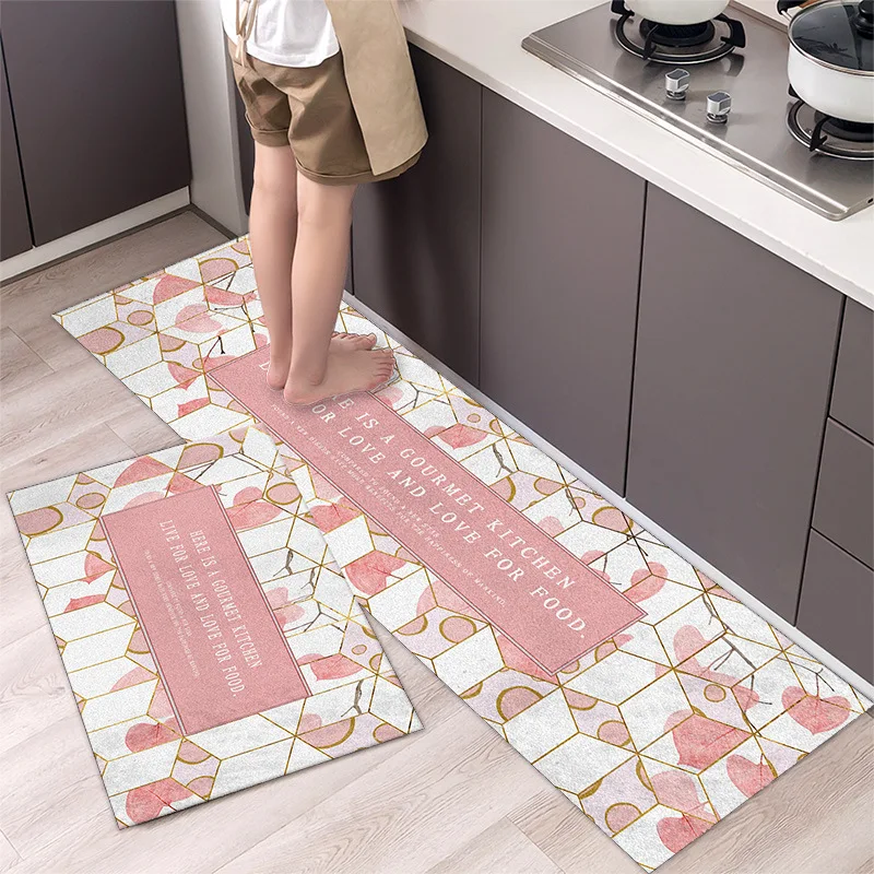 

Absorbent Home Kitchen Rug Mat Carpet Non-slip Anti-Oil Kitchen Floor Mats Home Living Room Entrance Door Mat Decor Washable Rug