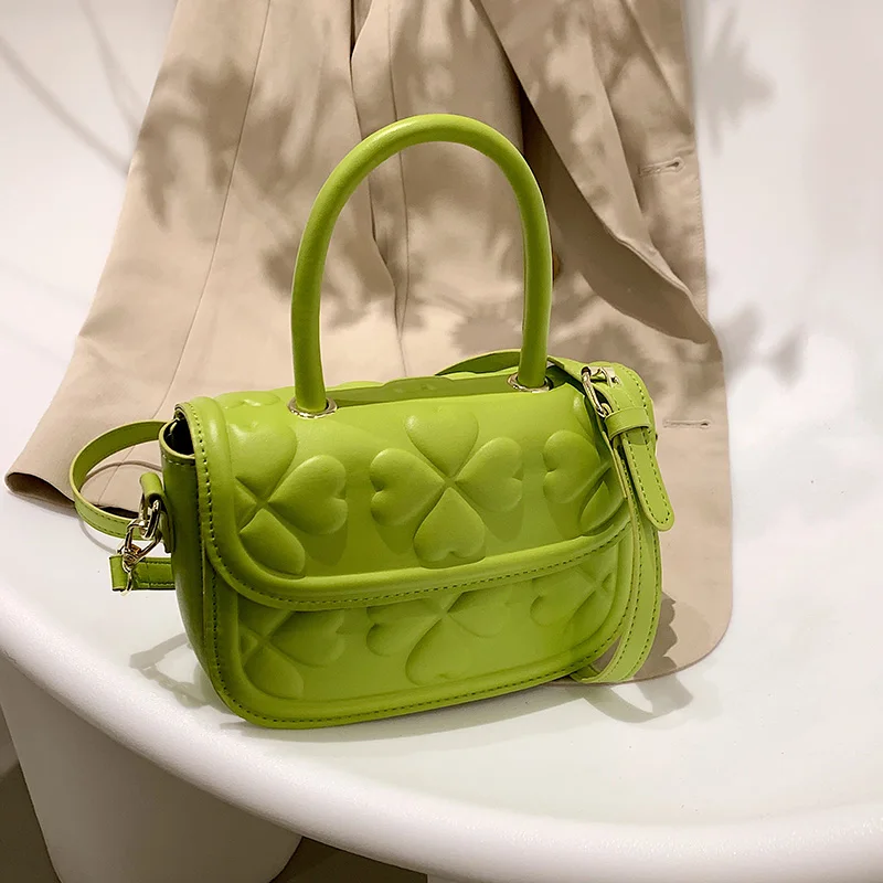 

Summer New Floral Print Women's Handbag Design Small Solid Color Pu Leather Shoulder Bag Ladies Crossbody Bag Sac A Main Female