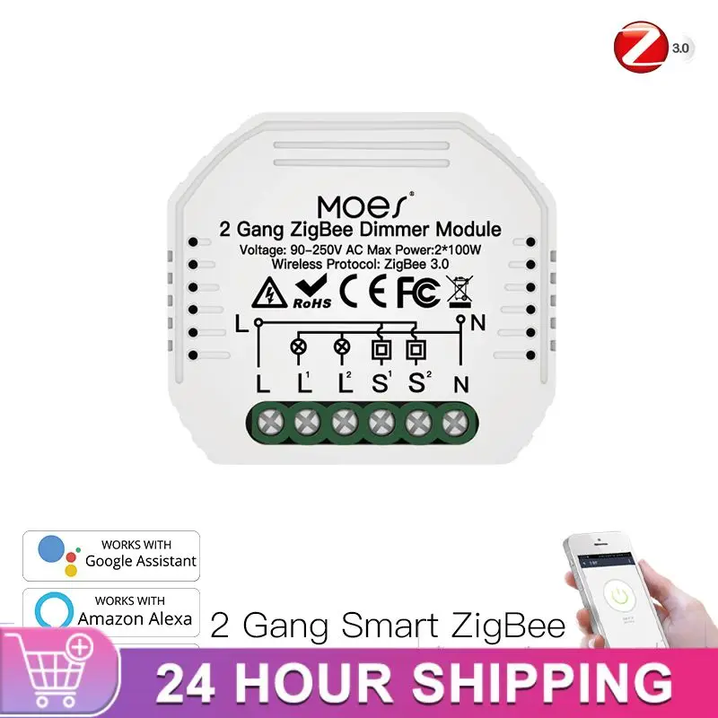 

3/5/8PCS Voice Control Smart Dimmer Module Work With Alexa Google Home Diy Tuya Switches Dimmable Zigbee Switch Mini Smart Home