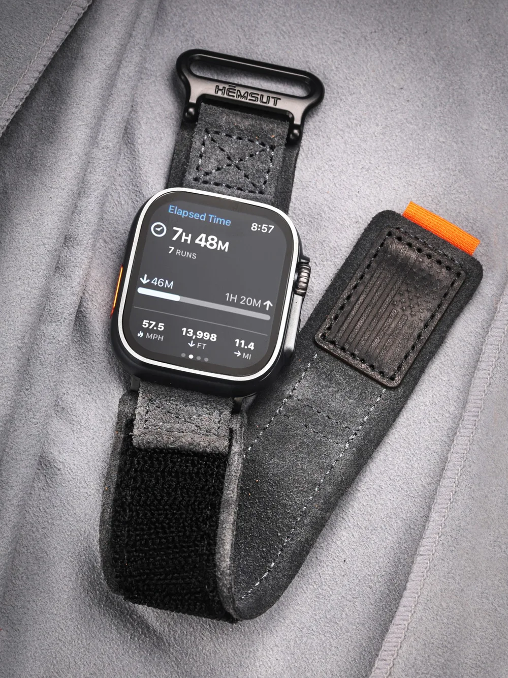 Фото Ремешок кожаный HEMSUT для Apple Ultra Watch Band 45 49 мм, модный браслет в стиле ретро, совместим с ultra2 Iwatch SE 40 41 42 44 мм №1