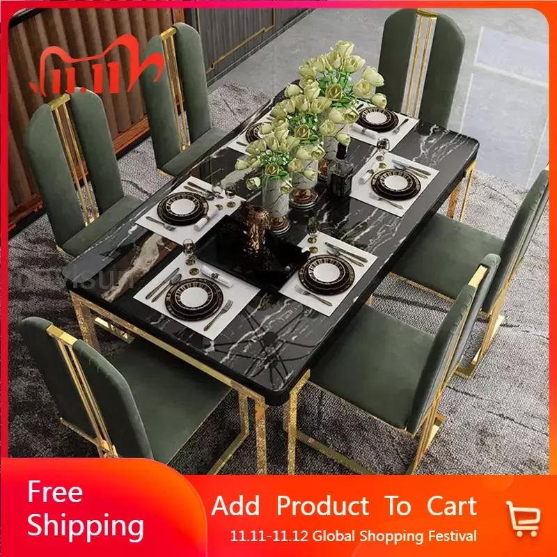 

Роскошный обеденный стол и стул из мраморного камня с белой верхней короной для 6-местного столика, вспомогательная мебель 50cz