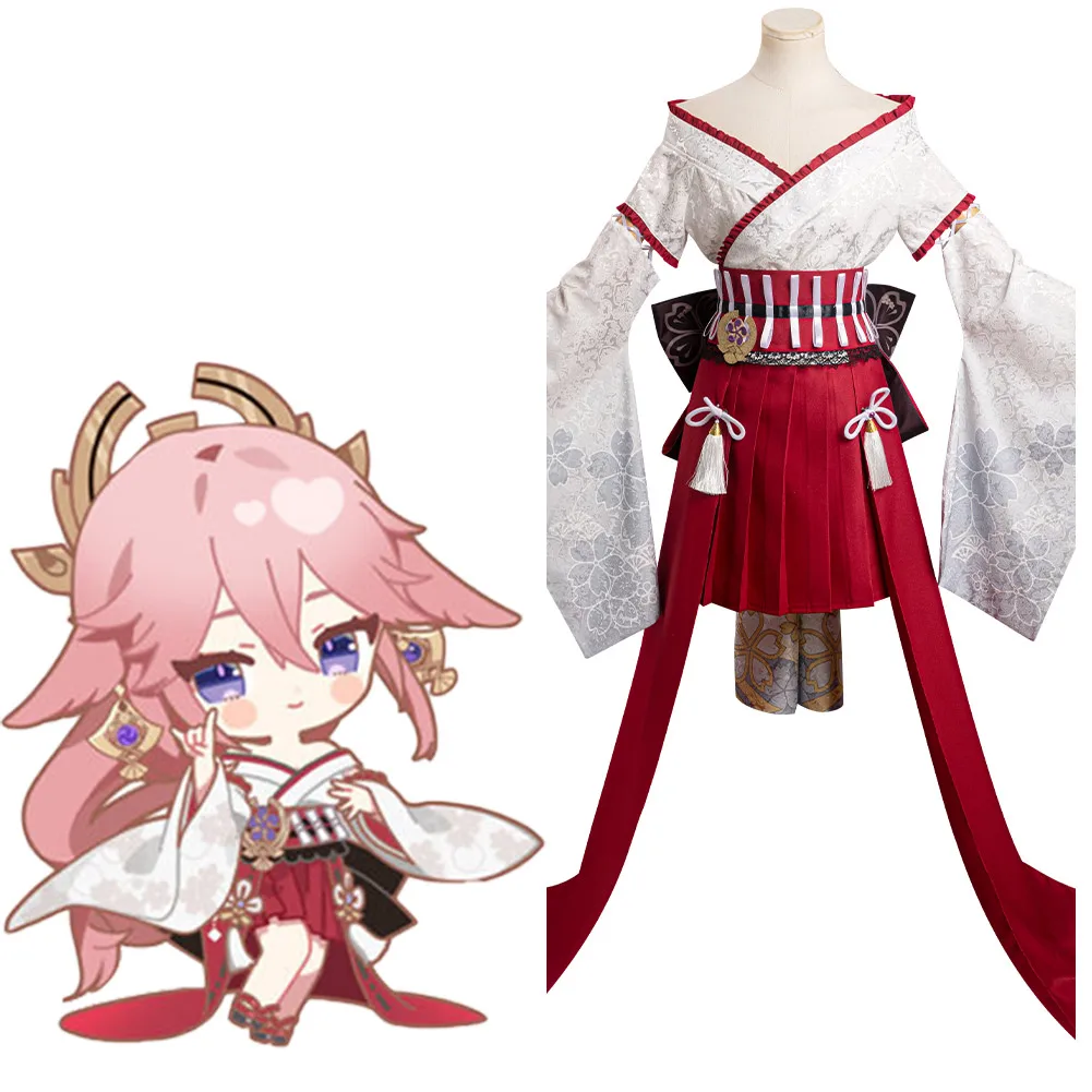 

Genshin Impact Yae Miko Cosplay Costume Kimono Outfits Halloween Carnival Suit