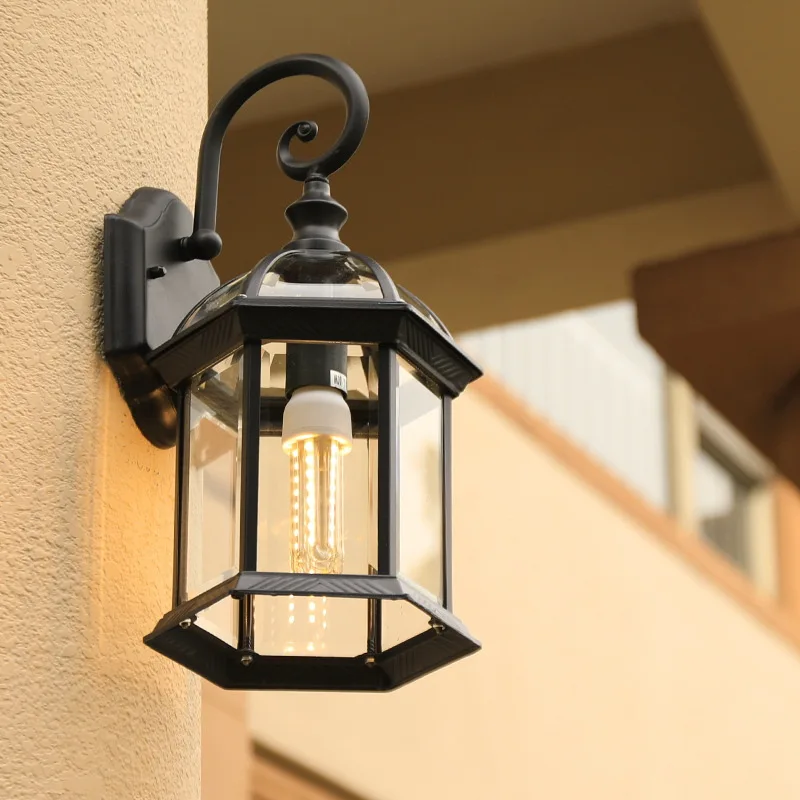

Vintage Wall Lamp E27 Bulb Sconce Light Fixtures Black Bronze LED Wall Lights Outdoor Porch House Home Yard Garden Lighting