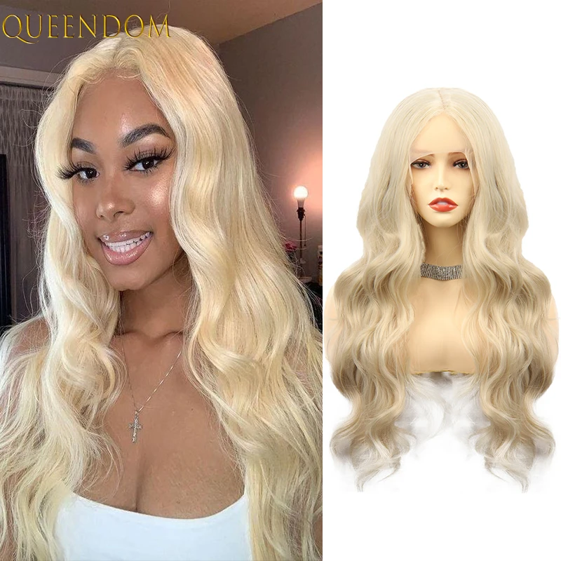 

Honey Blonde Synthetic Body Wave Lace Front Wig for Black Women 613 Long Wavy Lace Frontal Wig Brown Red Purple Cosplay Hair Wig