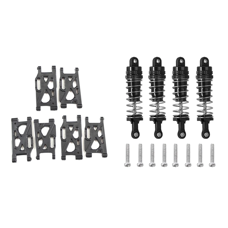 

3 Pair Plastic Front/Rear Swing Arm RC Suspension Arm Replacement Accessories Spare With 4Pcs Metal Shock Absorber
