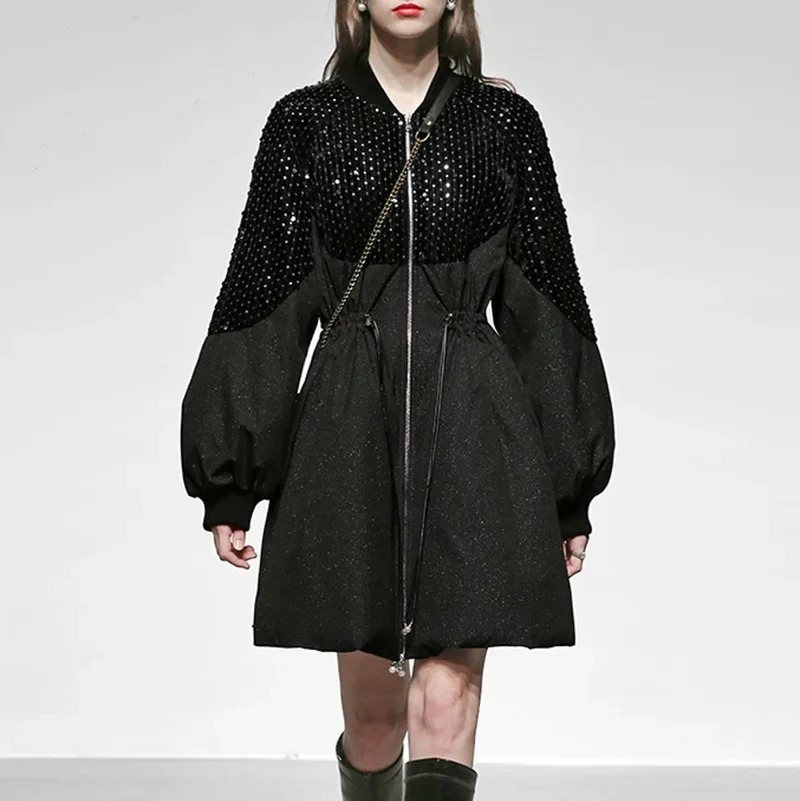 SuperAen 2023 зимняя новая модная повседневная утепленная куртка с блестками