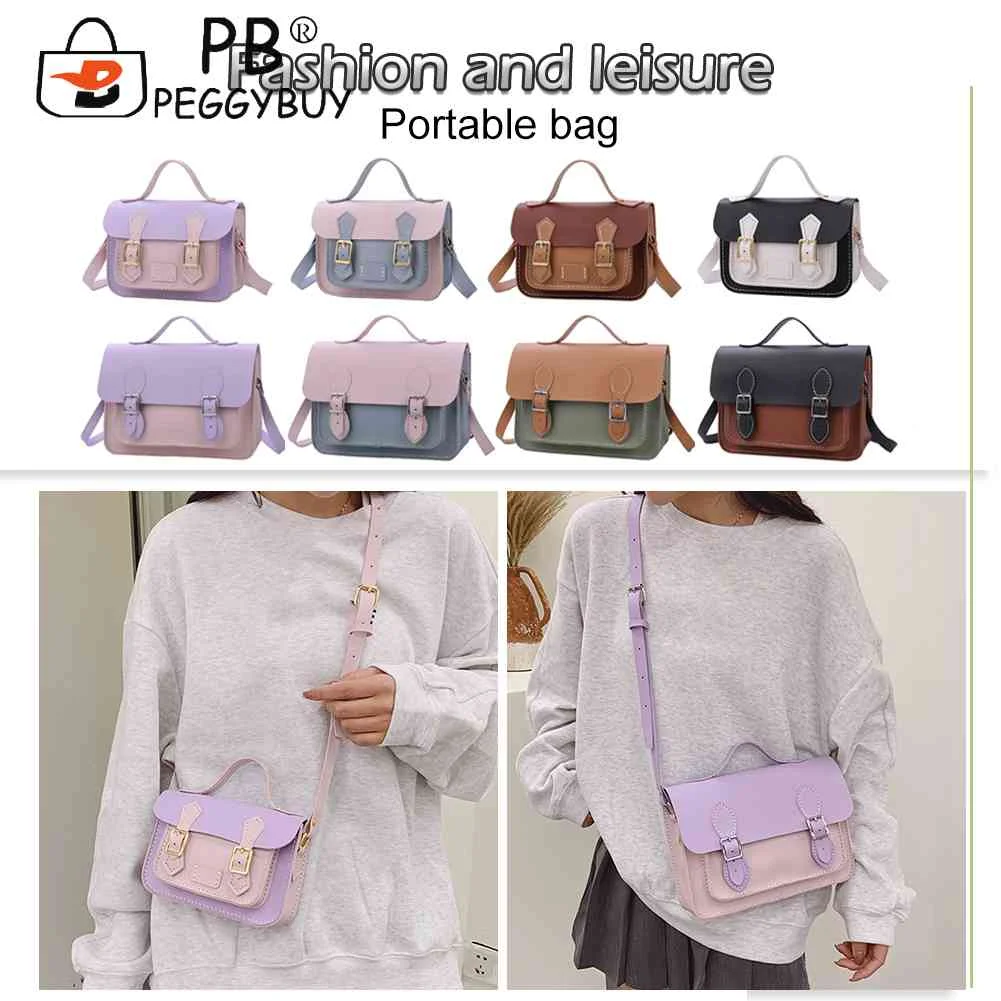 

Кожаная сумка-мессенджер ручной работы, модный саквояж на плечо из искусственной кожи, маленький квадратный регулируемый ремешок для путешествий, школы