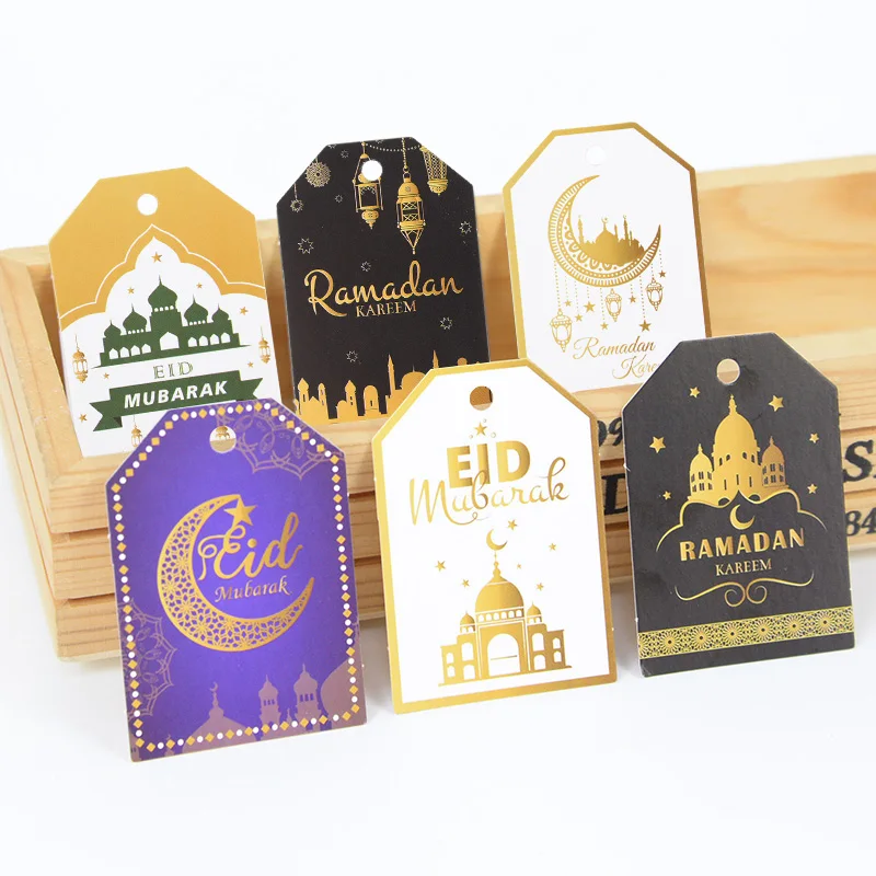 Бумажная Этикетка Eid Mubarak Подарочная бирка праздничное украшение Рамадана