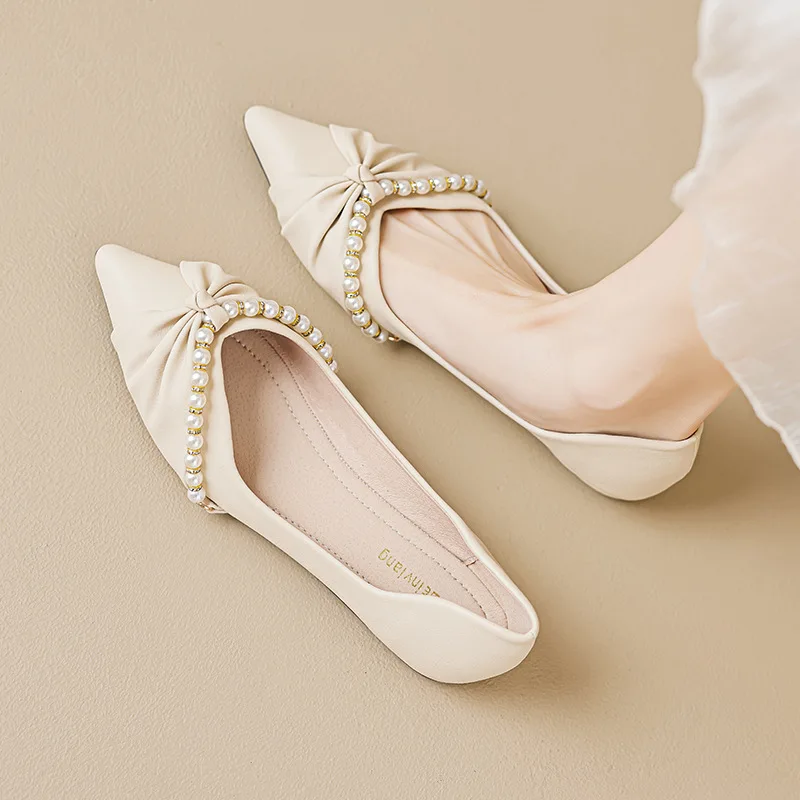 

Pointed Toe Flat Sole Single Shoe for Women with Autumn Sneakers Women Ballet Flats Zapatos De Damas Elegantes Casual