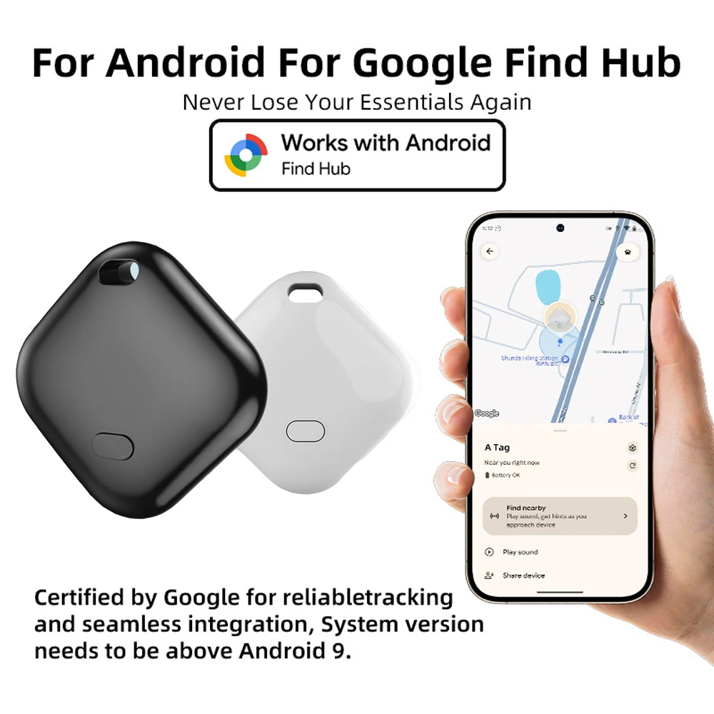 Фото CD Bluetooth Google Smart Tracker Tag Locator GPS для устройств Google Android, приложение Find Hub, Air Tag, устройство для поиска ключей, трекер для домашних животных/сумок №1
