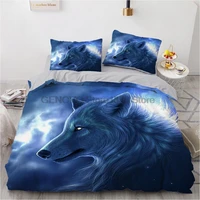 3d bedding set wolf printed duvet cover gray inner home decor bed linens modern bedspreads single queen king size