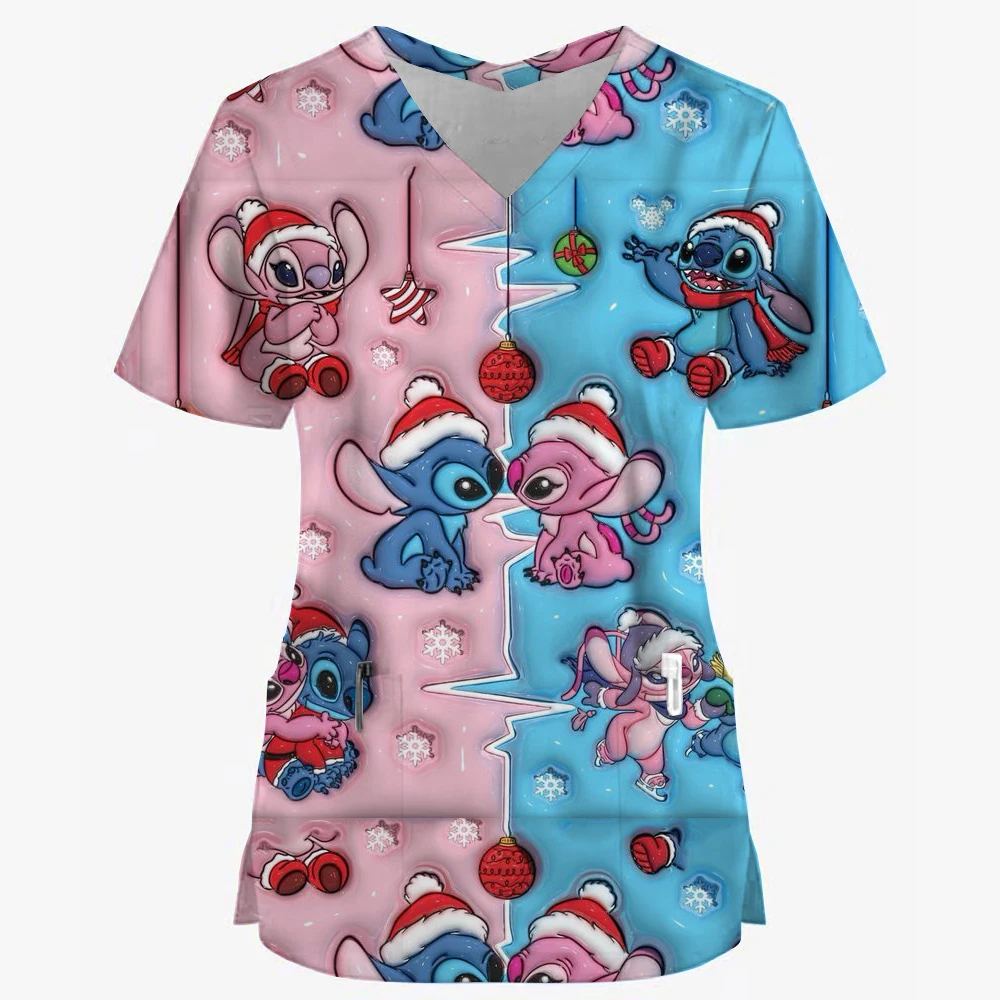 Футболка женская летняя с V-образным вырезом и карманами