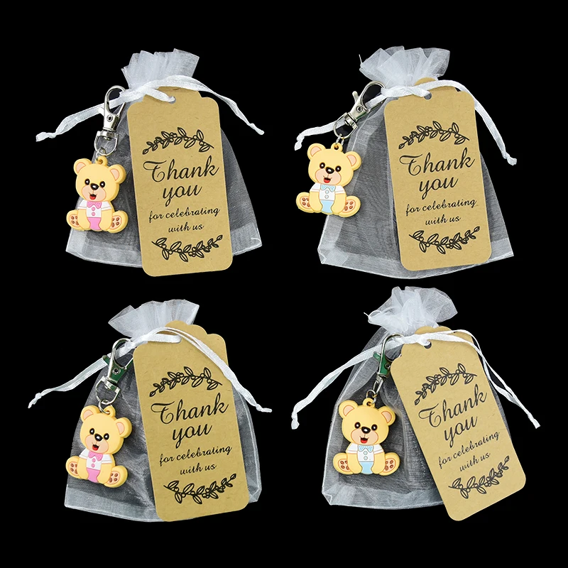 10 комплектов брелок для ключей в виде мини-медведя