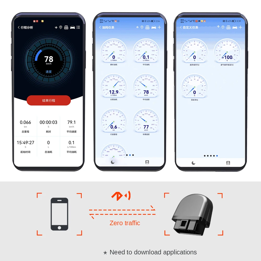 Портативный Автомобильный сканер OBD2 Bluetooth-Совместимый Беспроводной
