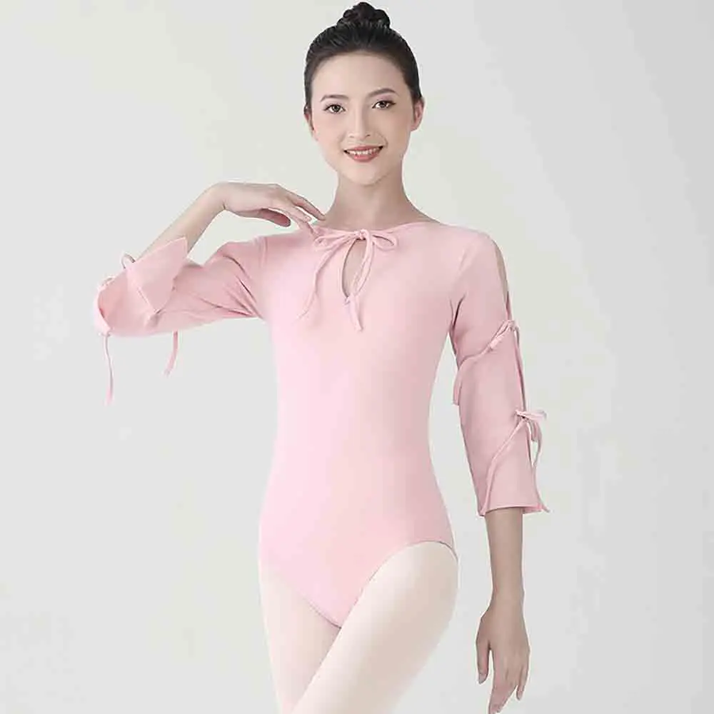 

Medium Sleeve Ballet Bodysuit Small Number Of lace up Ballet Training Suit, Adult One-Piece Yoga Suit Tights 2022 Pink