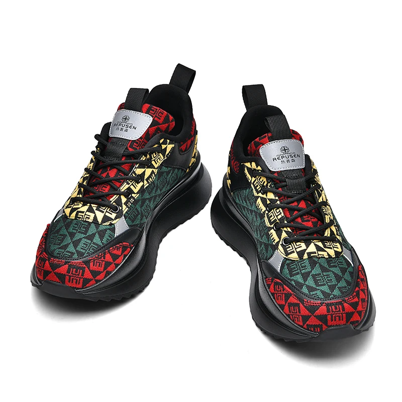 Men's Sports Training Shoes Outdoor Anti-skid Wear-resistant Sports Shoes Men's Sports Shoes Running Shoes Plaid Light Size 39-4