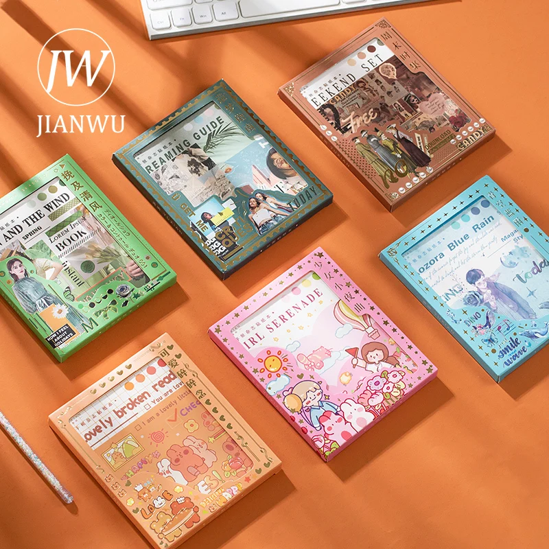 JIANWU 50 шт. милые наклейки для записей в дневнике с креативным рисунком DIY